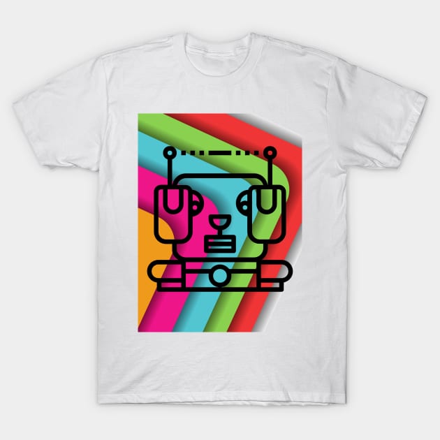 Robot dog colorful T-Shirt by Kiyiya Designs